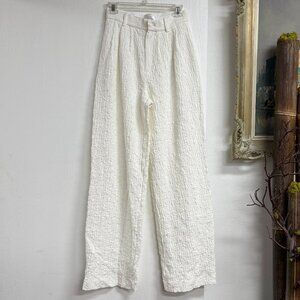 Ronny Kobo Krew Crinkled Straight-Leg Pants Size S